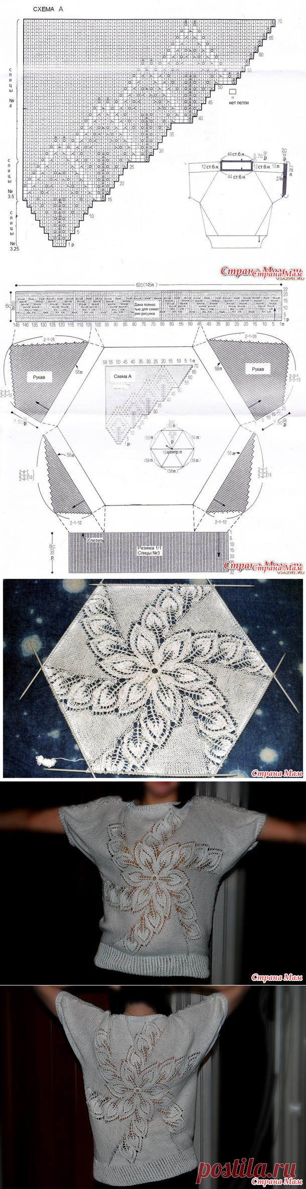 Туника "Полет листьев" - Вязание спицами
