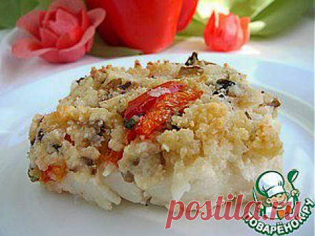 Рыба запеченная под хлебной корочкой с творогом и К - кулинарный рецепт