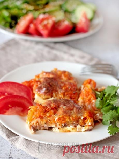 Горбуша под луково-морковной шубой в духовке — рецепт с фото пошагово