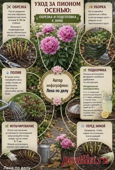Уход за пионом осенью
