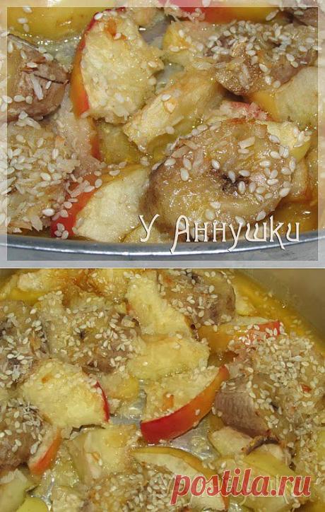 У Аннушки: Быстрый десерт из запеченных яблок и бананов.