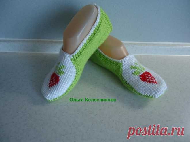 Тапочки "Ягодка" Мастер-класс. - 19 Сентября 2014 - Мастер классы по рукоделию - Информационный портал "Магия Творчества"
