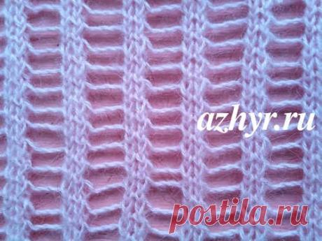 Ажурный сетчатый узор спицами | АЖУР - схемы узоров