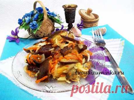 Маринованные баклажаны с морковью и чесноком на зиму, быстрый рецепт с фото