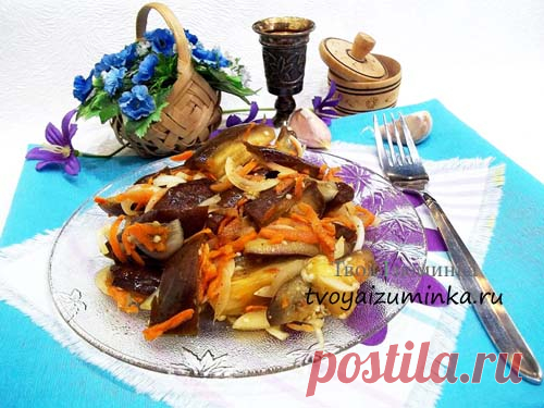 Маринованные баклажаны с морковью и чесноком на зиму, быстрый рецепт с фото
