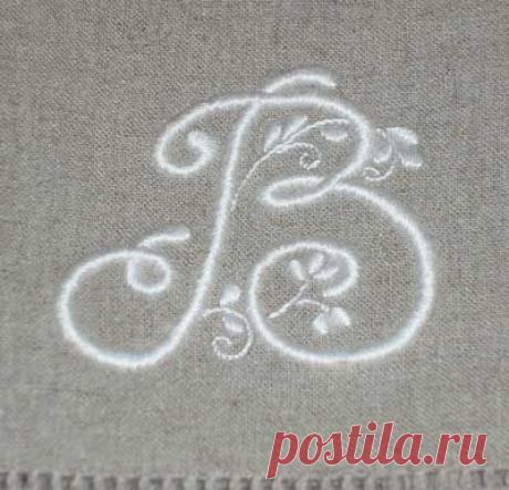 Hand Embroidered Monogram – Finished Guest Towel