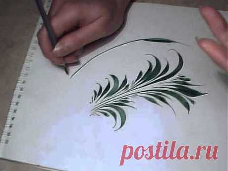 Травка (роспись), brushstrokes, paint, irishkalia - YouTube