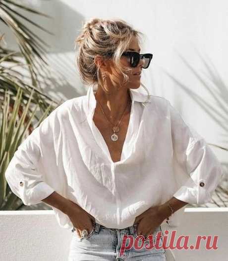 Белая базовая рубашка