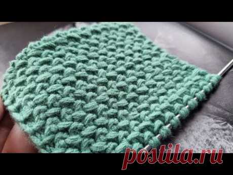 Фоновый, очень плотный узор спицами🧶knitting pattern.
