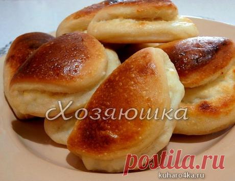 Хозяюшка. Кушать подано! - Ленивые пирожки из дрожжевого теста с творогом. Видео МК
