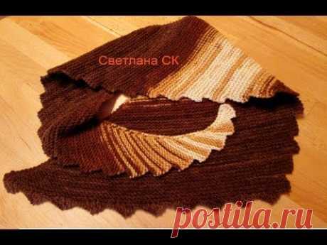 Шарф спицами Бактус  knitted scarf - YouTube