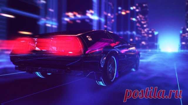 Retrowave DeLorean DMC-12