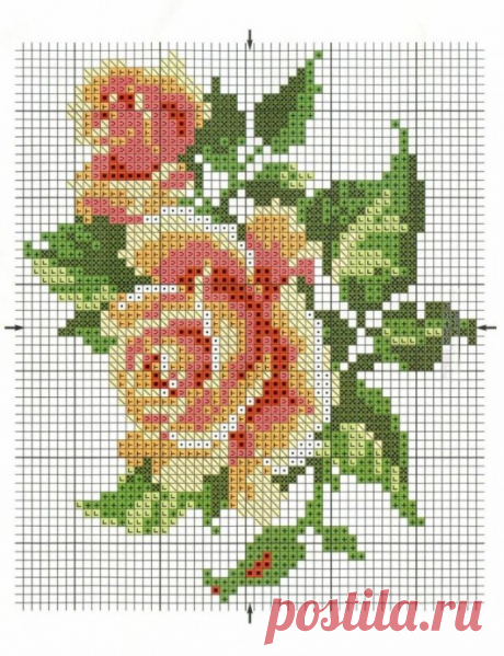Подборка схем и идей вышивки с розами
