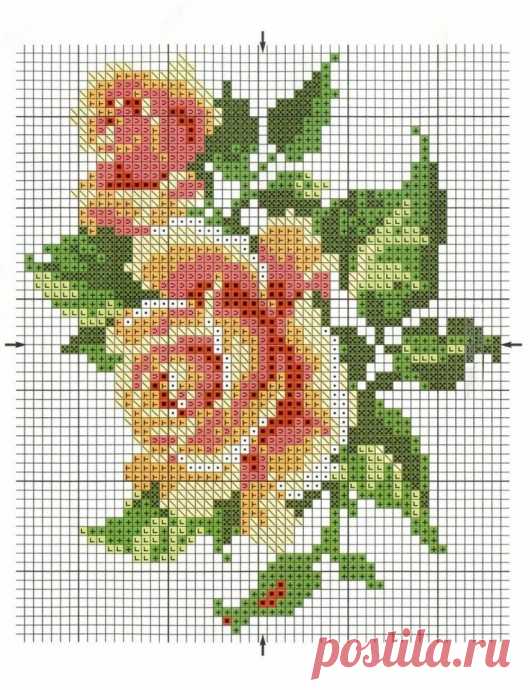 Подборка схем и идей вышивки с розами