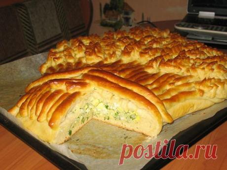 Пирог с яйцом и рисом - пошаговый рецепт с фото