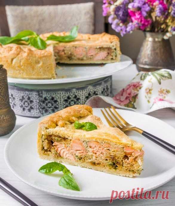Песочный рыбный пирог c рисом