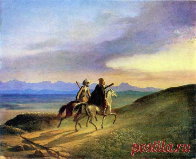 (2) Facebook
"Воспоминание о Кавказе" (масло, 1837) 
© Предоставлено Государственным музеем-заповедником "Тарханы"