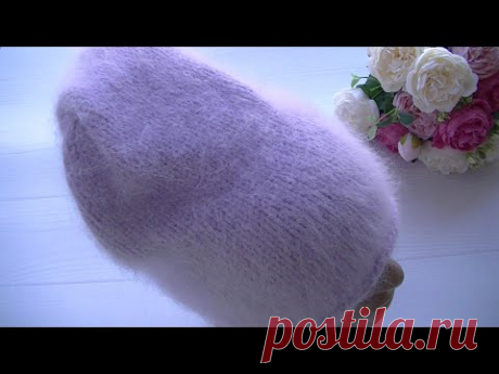КРАСИВО И НЕОБЫЧНО!!! ШАПОЧКА БИНИ С КРАСИВОЙ МАКУШКОЙ!!!