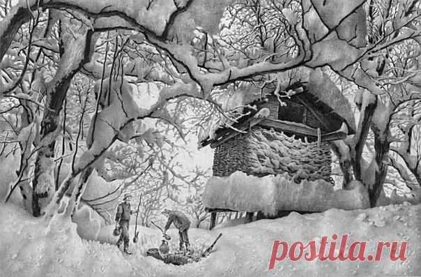 Рисунки простым карандашом. Художник Гурам Доленджашвили