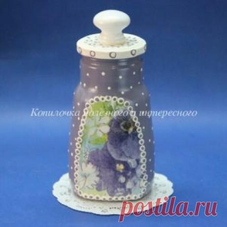 Декупаж стеклянных баночек для кухни своими руками (мастер-класс).