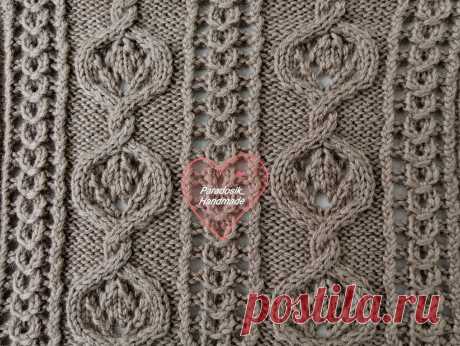 Ажурный квадрат недели: узор «Восточные мотивы» спицами