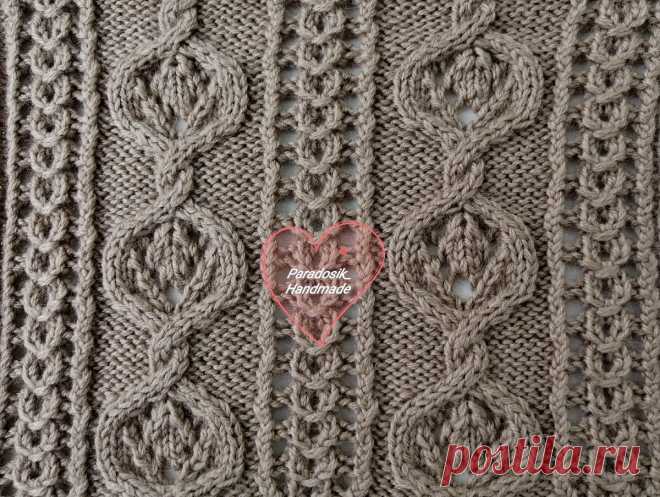 Ажурный квадрат недели: узор «Восточные мотивы» спицами