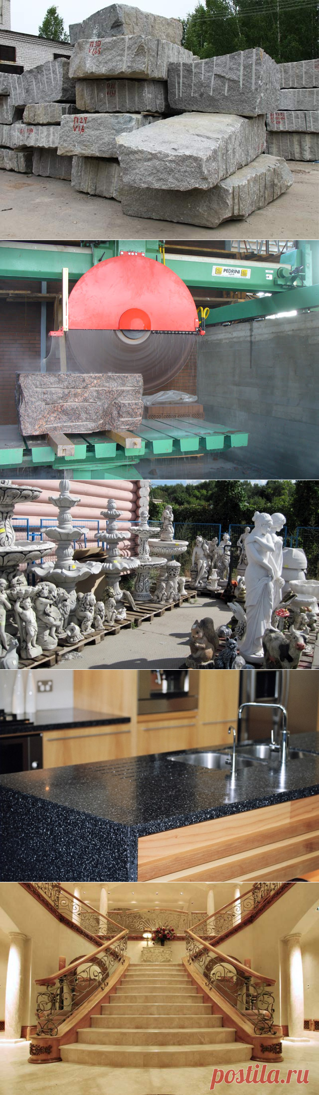 Изготовление изделия из натурального гранитного камня