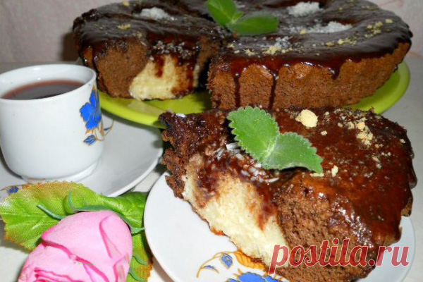 Шоколадный пирог с шариками из творога — Сад Заготовка