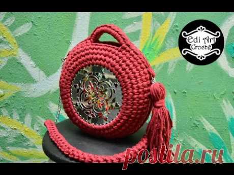 Como fazer bolsa de crochê com fio de malha - Bolsa Mafalda - Bag crochet - Boho -  | Edi Art Crochê
