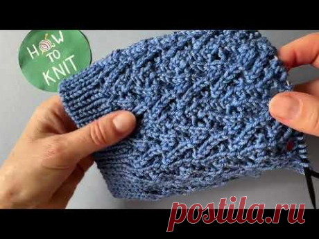 Как вязать ажурный узор по кругу спицами — пошагово / Knit Lace in the Round Step-by-Step 🧶