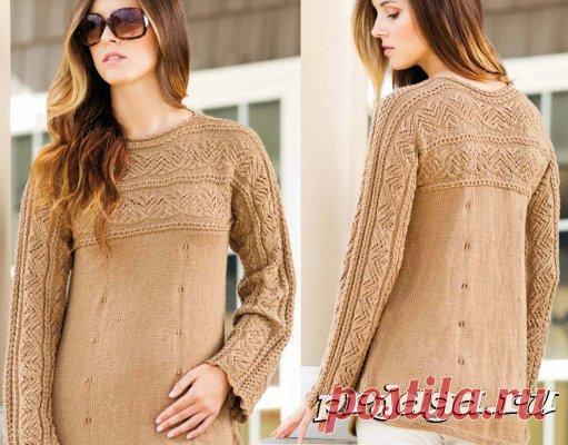 Женский пуловер и свитер крючком или спицами