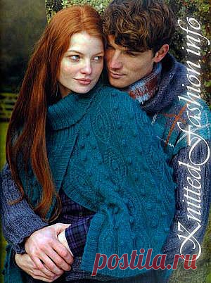 Пончо с "косами" и "шишечками" - KnittedFashion.info - Модное Вязание