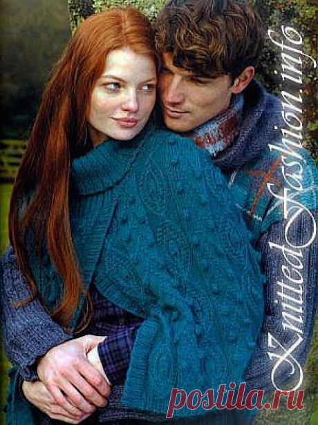 Пончо с &quot;косами&quot; и &quot;шишечками&quot; - KnittedFashion.info - Модное Вязание