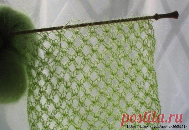 КАК СВЯЗАТЬ АЖУРНУЮ СЕТОЧКУ. Очень легкий узор.