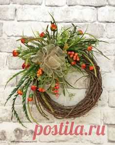 Berry Fall Wreath Front Door Wreath Grapevine by AdorabellaWreaths