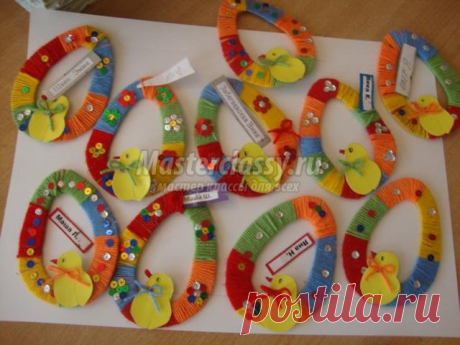 Поделки к Пасхе. Цыпленок на яйце из ниток. Мастер класс с пошаговыми фото