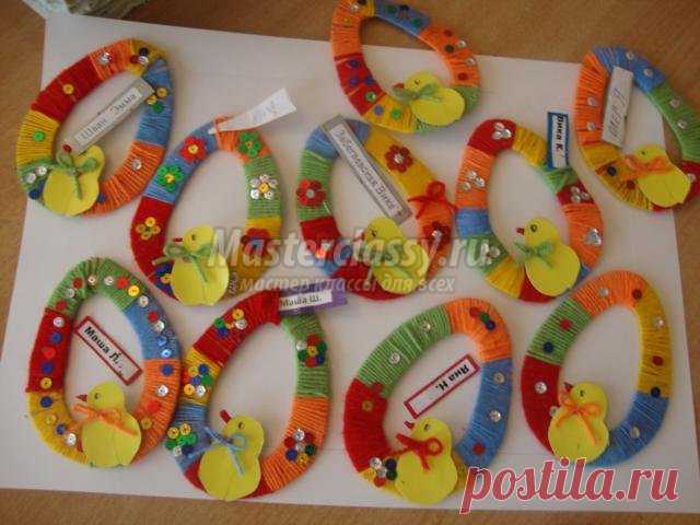 Поделки к Пасхе. Цыпленок на яйце из ниток. Мастер класс с пошаговыми фото