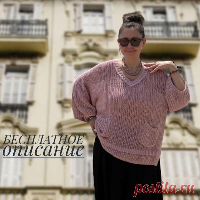 Летняя туника спицами от feldmann_knitstyle