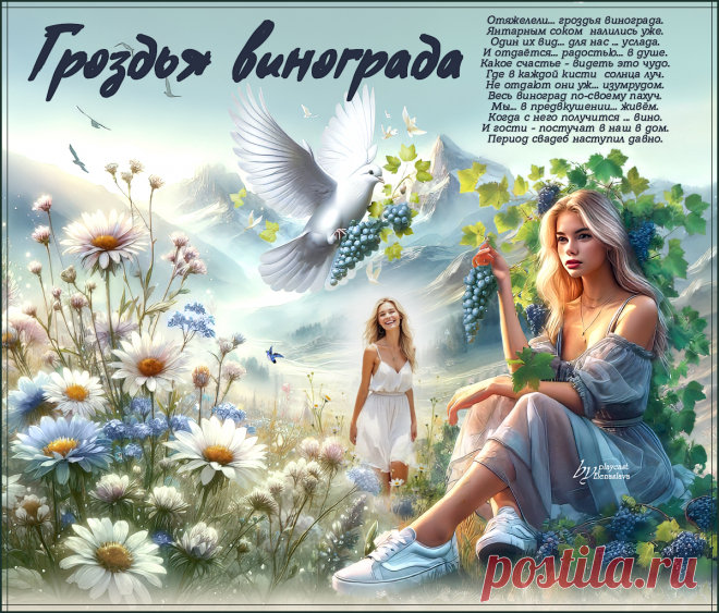 Гроздья винограда... ~ Открытка (плейкаст)