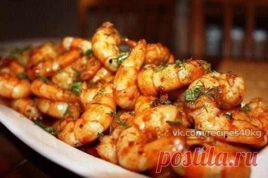 Запеченные креветки в чесночном соусе  / Всё за еду!