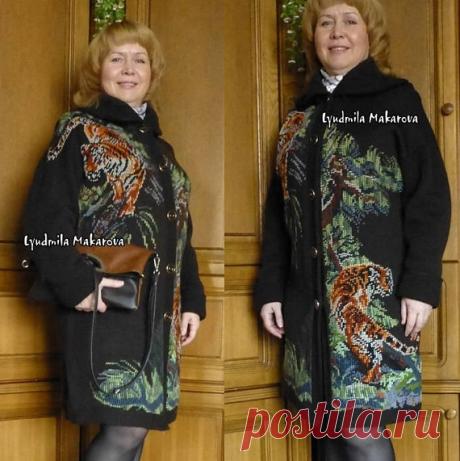 knitting Coats of handmade "Tigers" knitting Coats of handmade Tigers . Knitted wool of alpaca. Other embroideries are possible. Dry cleaning is recommended.