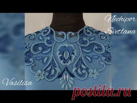 Презентация воротника "Лазурная соната". Есть МК