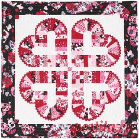 Heart to Heart quilt pattern: Make a scrappy wall quilt for your favorite valentine with this pattern designed by Anelie Belden!