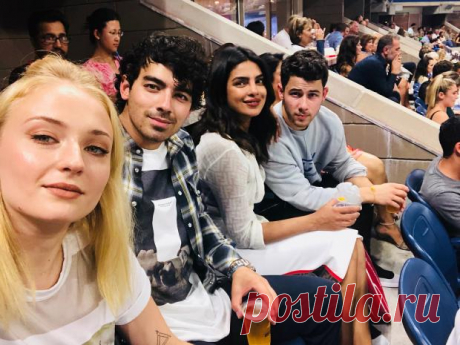 Мисс элегантность и молодая бунтарка: Приянка Чопра и Софи Тернер с женихами вышли в свет