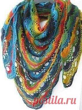 Красивая радужная шаль Конкурс 