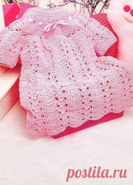 Платье крючком для 6-месячной девочки