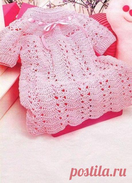 Платье крючком для 6-месячной девочки