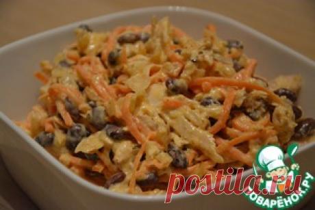 Куриный салат с морковью по-корейски - кулинарный рецепт