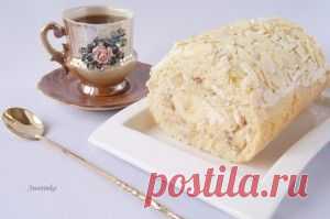 Рулет бисквитный с кремом «Идеальная невеста»