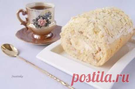 Рулет бисквитный с кремом «Идеальная невеста»